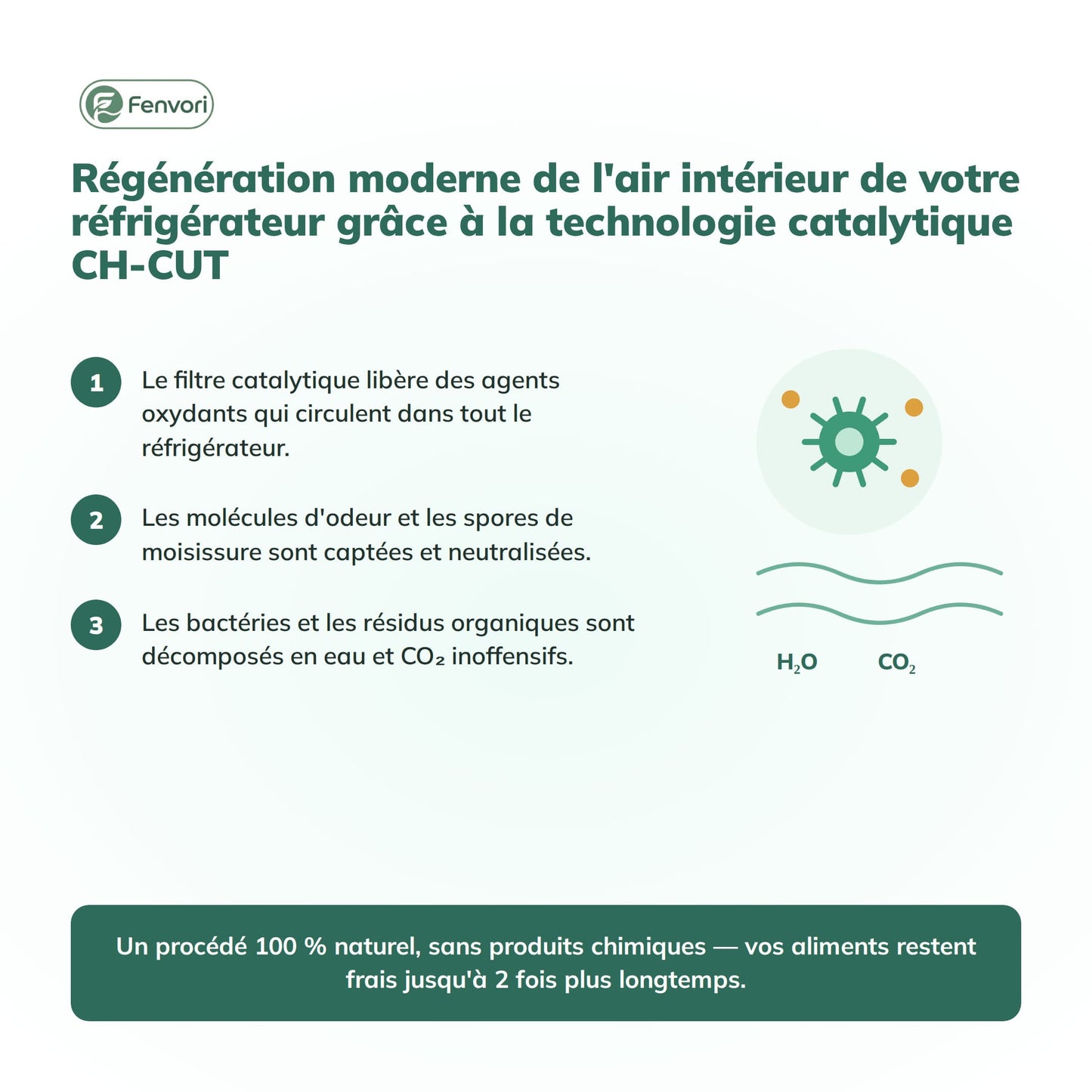 Fenvori — Purificateur d'air pour réfrigérateur