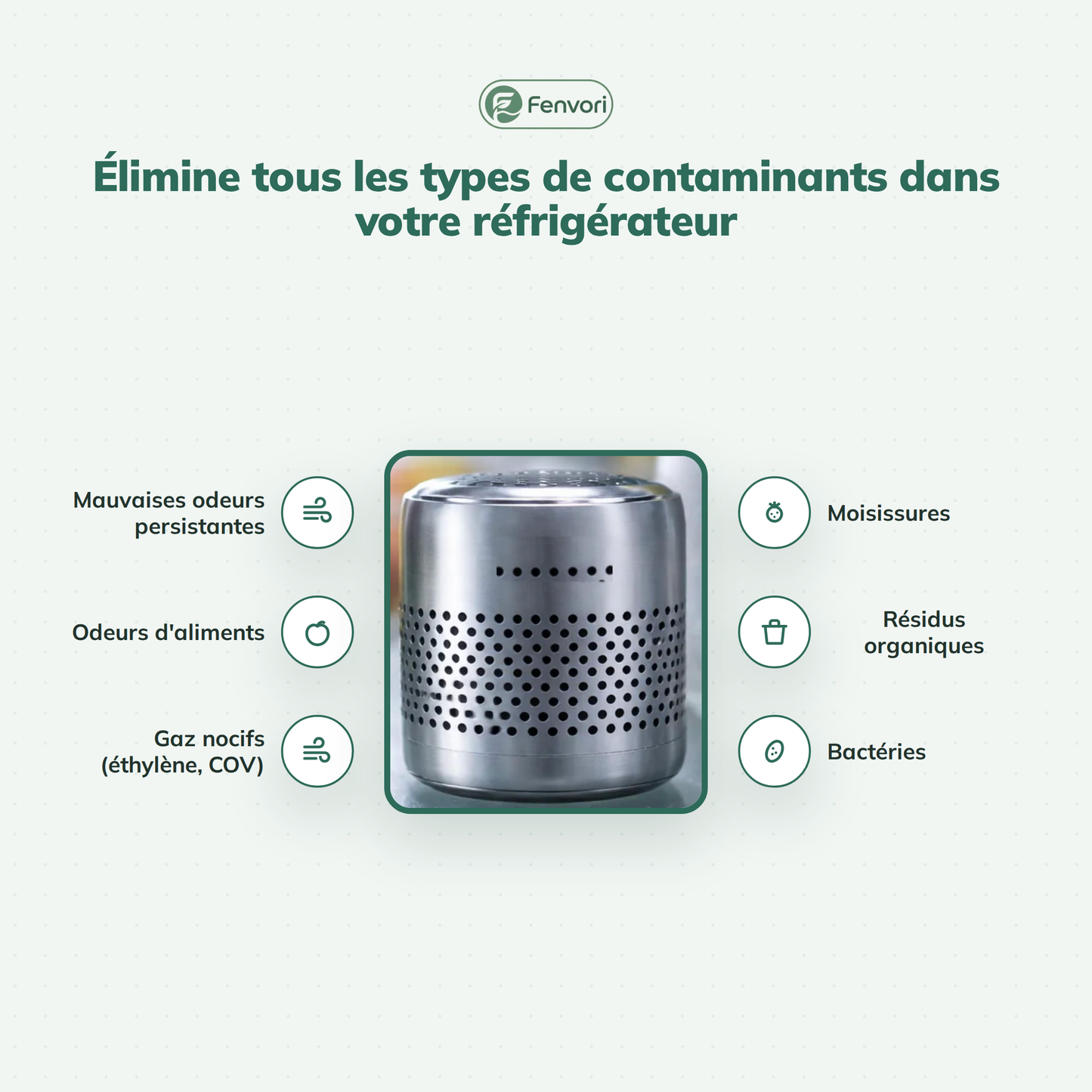 Fenvori — Purificateur d'air pour réfrigérateur